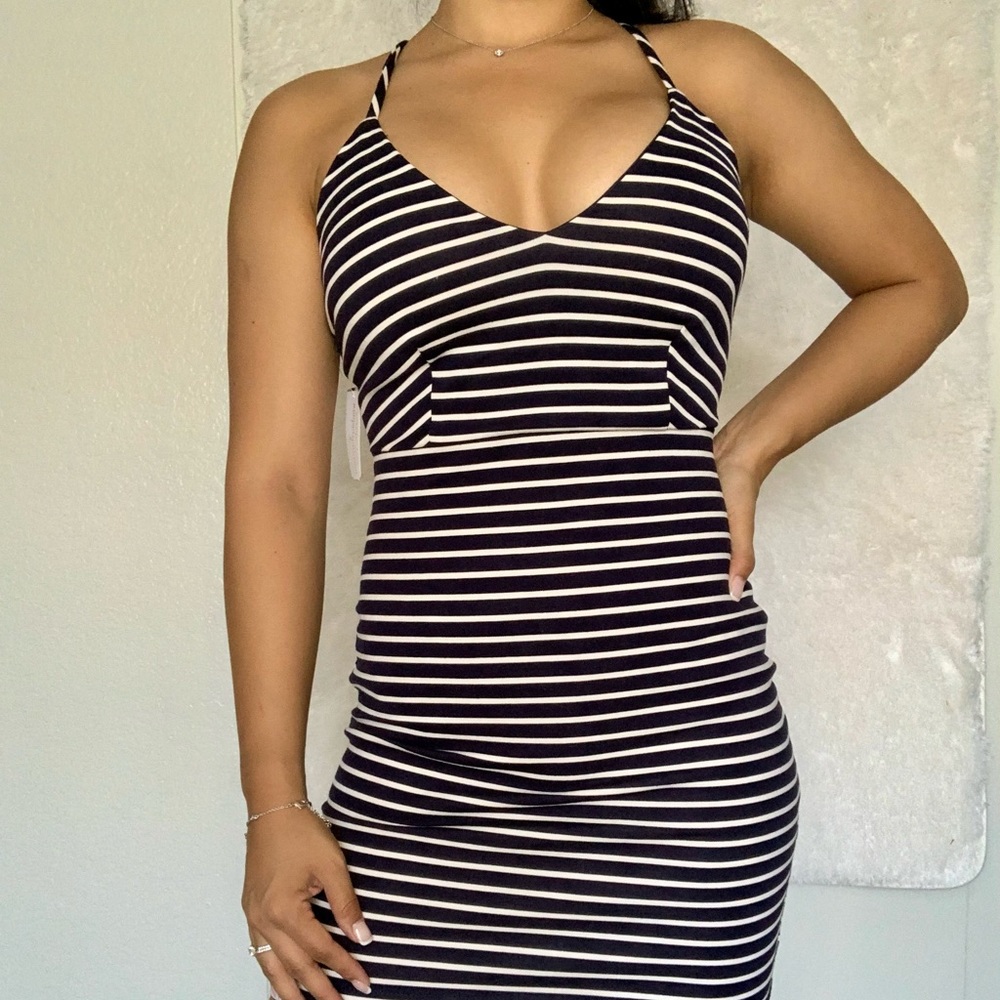 Windsor navy blue/white strips mini dress